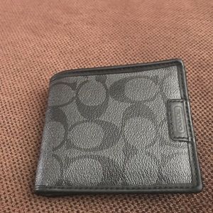 authentic men's coach wallet black